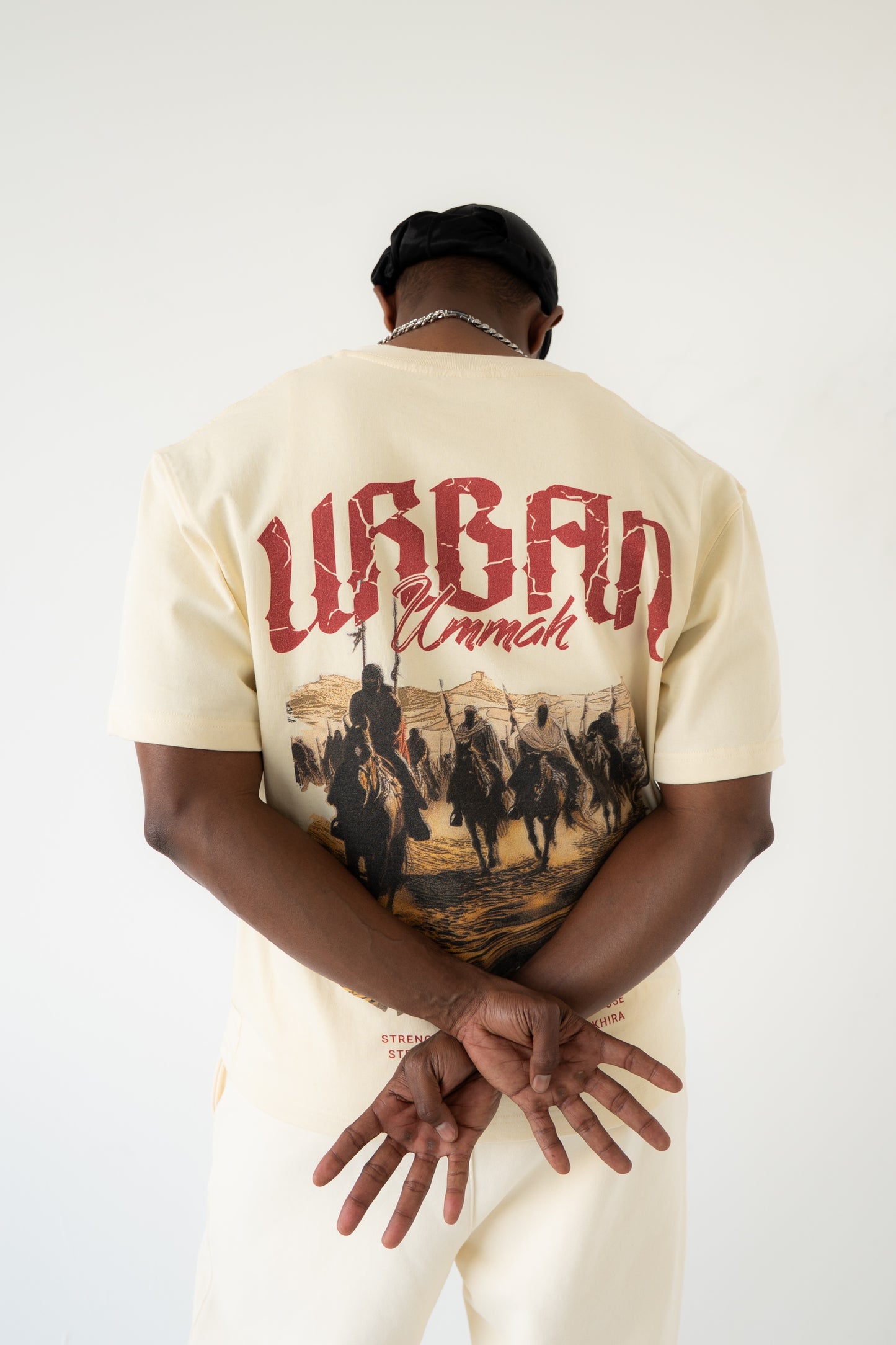 Oversized Beige T-Shirt – Striving for the Akhira - 300GSM